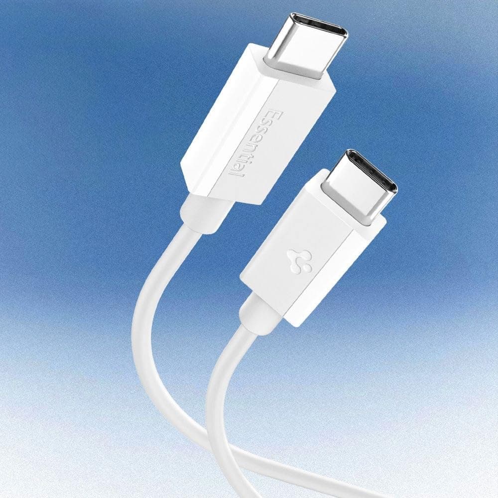 کابل USB-C به USB-C 1 Metre Spigen، مقاوم، 60W، PPS 2.0، انتقال داده 480 Mbps سفید مدل ACA08717 کابل USB-C به USB-C 1 Metre Spigen، مقاوم، 60W، PPS 2.0، انتقال داده 480 Mbps سفید مدل ACA08717