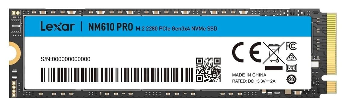 اساسدی Lexar ظرفیت 1TB M.2 2280 PCIe 3.0 NVMe مدل NM610Pro LNM610P001T اساسدی Lexar ظرفیت 1TB M.2 2280 PCIe 3.0 NVMe مدل NM610Pro LNM610P001T