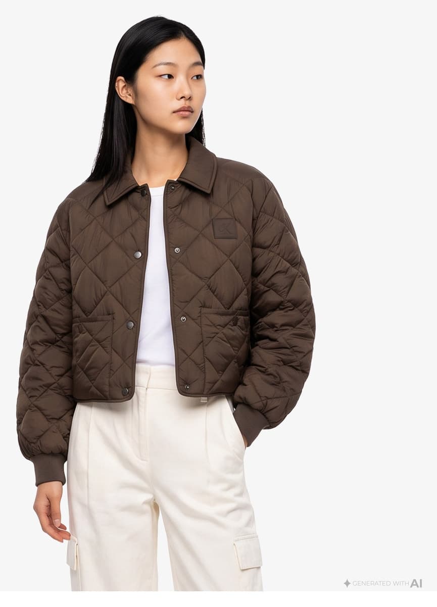 کت زنانه Calvin Klein با لوگوی برند مناسب استفاده روزمره قهوهای تلخ کت زنانه Calvin Klein با لوگوی برند مناسب استفاده روزمره قهوهای تلخ