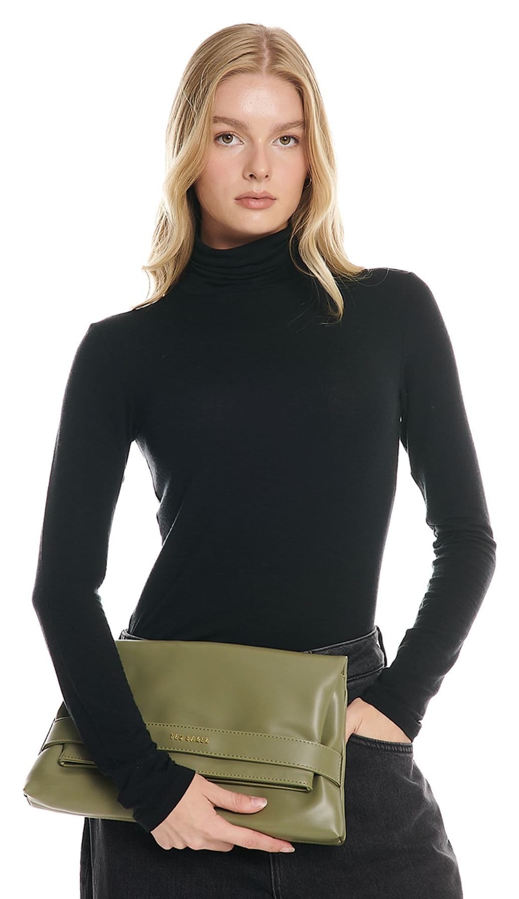 کیف دستی زنانه Ted Baker خاکی با جزئیات کمربندی چرم ساده کیف دستی زنانه Ted Baker خاکی با جزئیات کمربندی چرم ساده