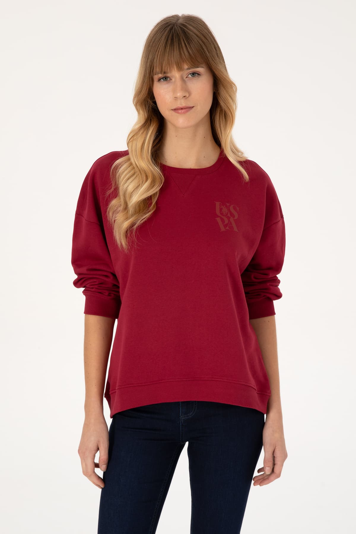 سوئیشرت زنانه U.S. Polo Assn. یقه گرد رنگ فرامبوازی تیره مدل 50307787-VR104 سوئیشرت زنانه U.S. Polo Assn. یقه گرد رنگ فرامبوازی تیره مدل 50307787-VR104