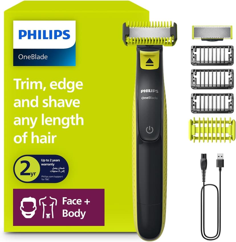ریشتراش برقی مردانه PHILIPS OneBlade صورت و بدن مدل QP2824/10 ضدآب بیسیم ریشتراش برقی مردانه PHILIPS OneBlade صورت و بدن مدل QP2824/10 ضدآب بیسیم