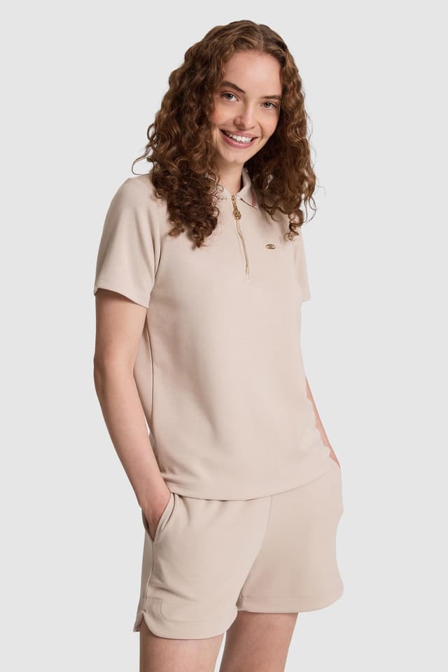 تیشرت زنانه یقه پولو U.S. Polo Assn. نیمزیپ رنگ سنگی مدل 50323481-VR049 تیشرت زنانه یقه پولو U.S. Polo Assn. نیمزیپ رنگ سنگی مدل 50323481-VR049