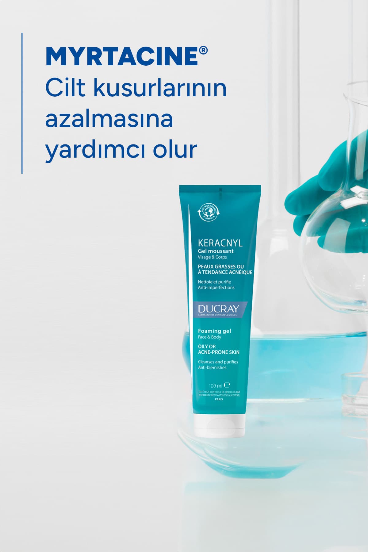 ژل شستشوی صورت Ducray Keracnyl پاککننده برای پوست چرب و مستعد آکنه 100 ml ژل شستشوی صورت Ducray Keracnyl پاککننده برای پوست چرب و مستعد آکنه 100 ml
