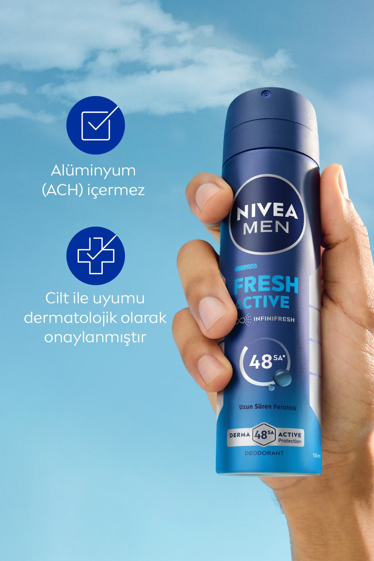 اسپری دئودورانت مردانه NIVEA Fresh Active مدل 150ml اسپری دئودورانت مردانه NIVEA Fresh Active مدل 150ml