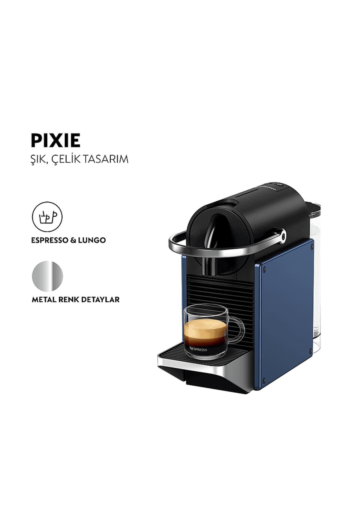 دستگاه قهوهساز کپسولی Nespresso آبی مدل D62 Pixie دستگاه قهوهساز کپسولی Nespresso آبی مدل D62 Pixie