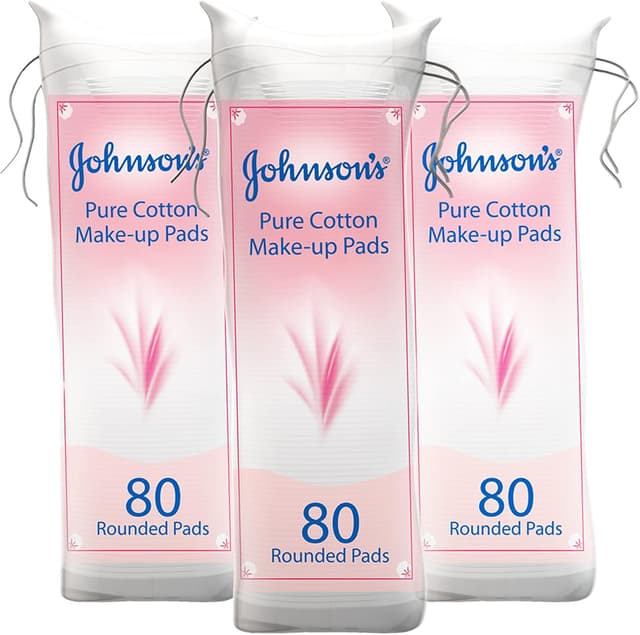 پد پاککننده آرایش Johnson’s نخی خالص گرد، بسته 3x80 عددی پد پاککننده آرایش Johnson’s نخی خالص گرد، بسته 3x80 عددی