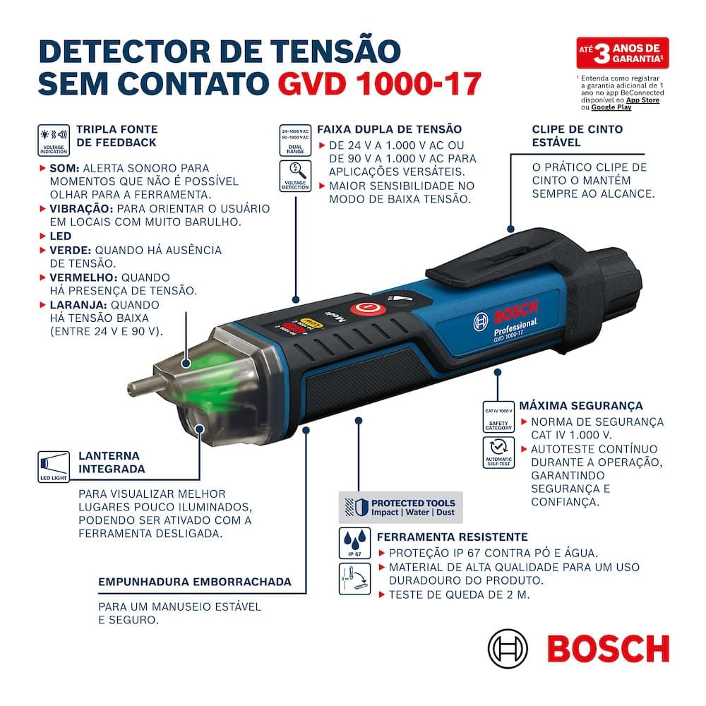 ولتسنج Bosch بدون تماس مدل GVD 1000-17 ولتسنج Bosch بدون تماس مدل GVD 1000-17