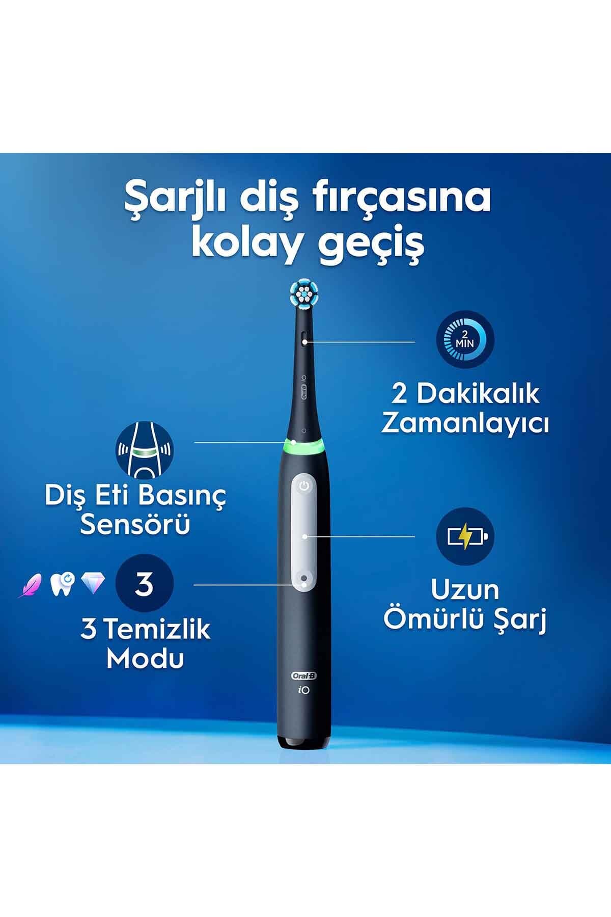 مسواک برقی شارژی Oral-B مدل iO3 مشکی با 1 سری مسواک، باتری بادوام و کیف مسافرتی مسواک برقی شارژی Oral-B مدل iO3 مشکی با 1 سری مسواک، باتری بادوام و کیف مسافرتی