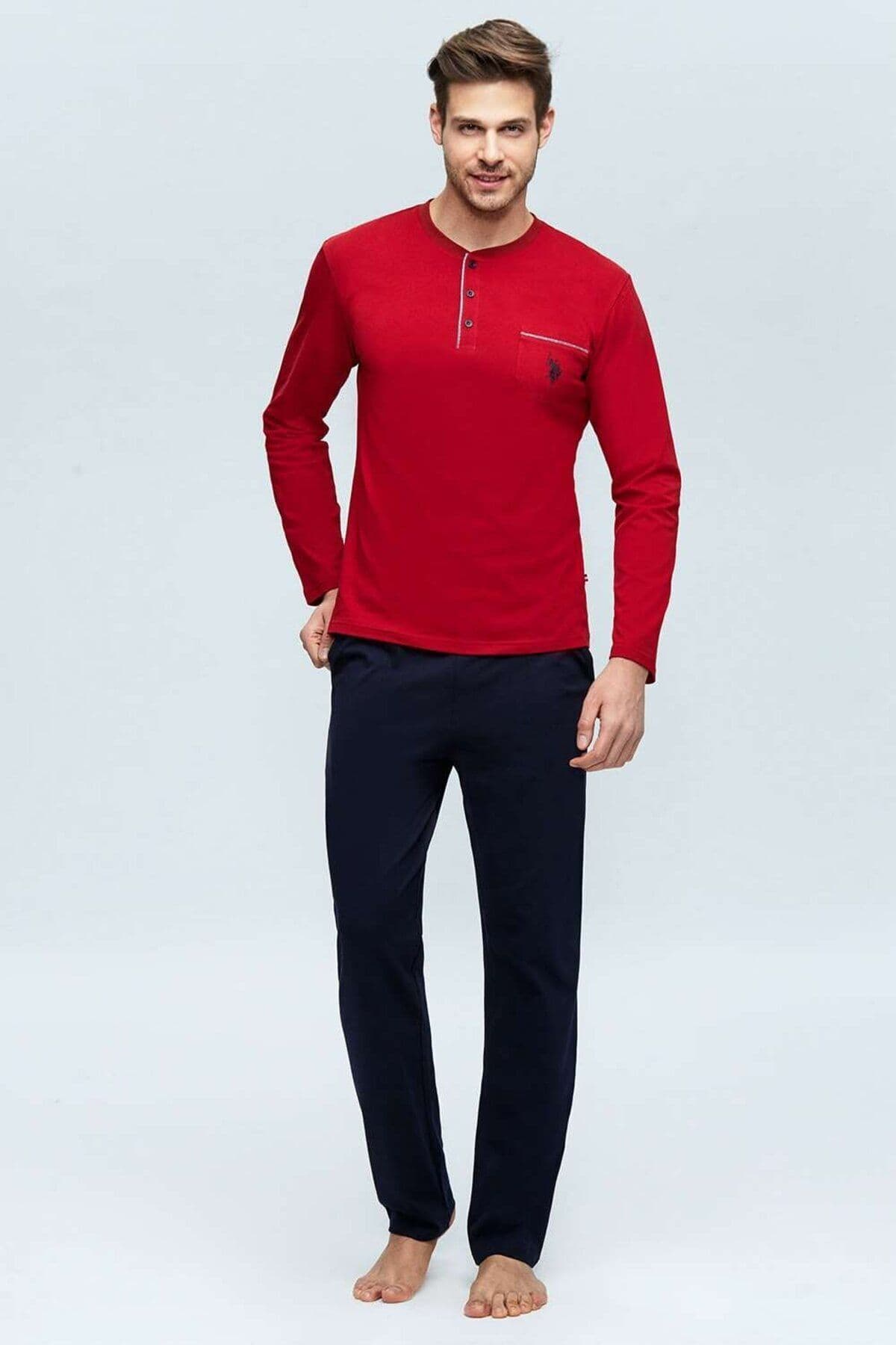 ست پیژامه مردانه U.S. Polo Assn. بوردو ست پیژامه مردانه U.S. Polo Assn. بوردو
