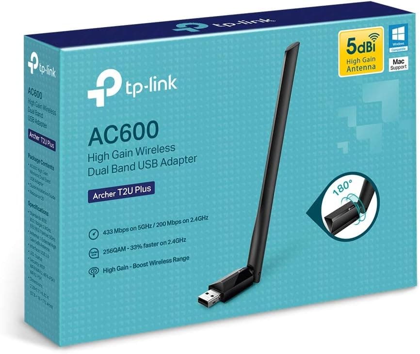 آداپتور USB بیسیم TP-Link AC 600 Mbps آنتندار مدل Archer T2U Plus آداپتور USB بیسیم TP-Link AC 600 Mbps آنتندار مدل Archer T2U Plus