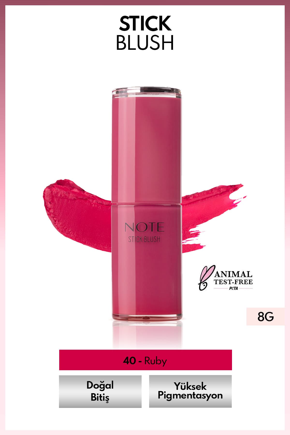 رژگونه استیکی Note Cosmetics نرم و آبرسان رنگ 40 روبی رژگونه استیکی Note Cosmetics نرم و آبرسان رنگ 40 روبی
