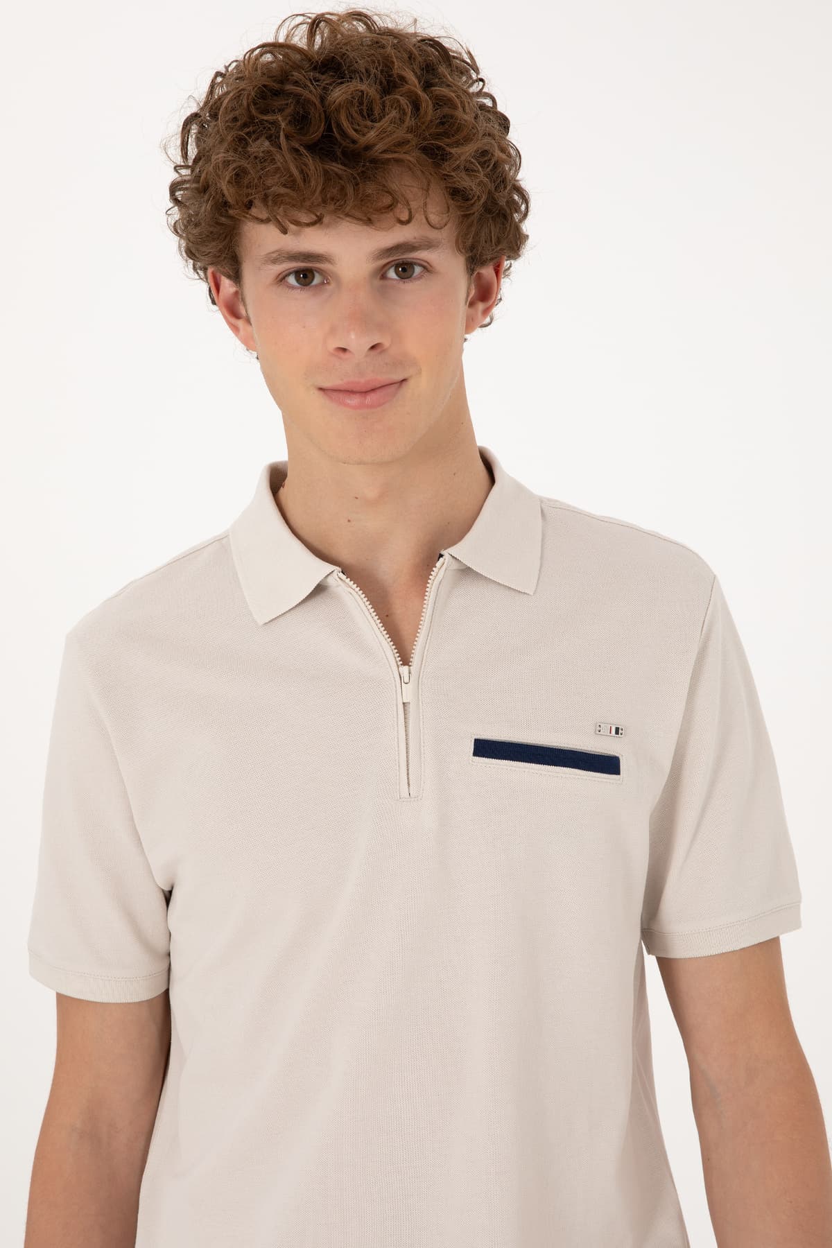 تیشرت مردانه U.S. Polo Assn. فیت معمولی زیپدار سنگی مدل 50306788-VR049 تیشرت مردانه U.S. Polo Assn. فیت معمولی زیپدار سنگی مدل 50306788-VR049