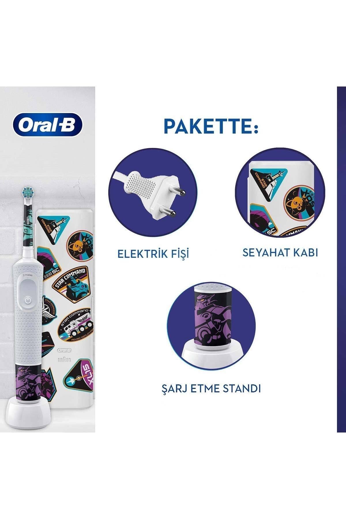 مسواک شارژی کودک Oral-B سری ویژه Lightyear با برس فوقالعاده نرم مدل D100 بههمراه محفظه مسواک شارژی کودک Oral-B سری ویژه Lightyear با برس فوقالعاده نرم مدل D100 بههمراه محفظه