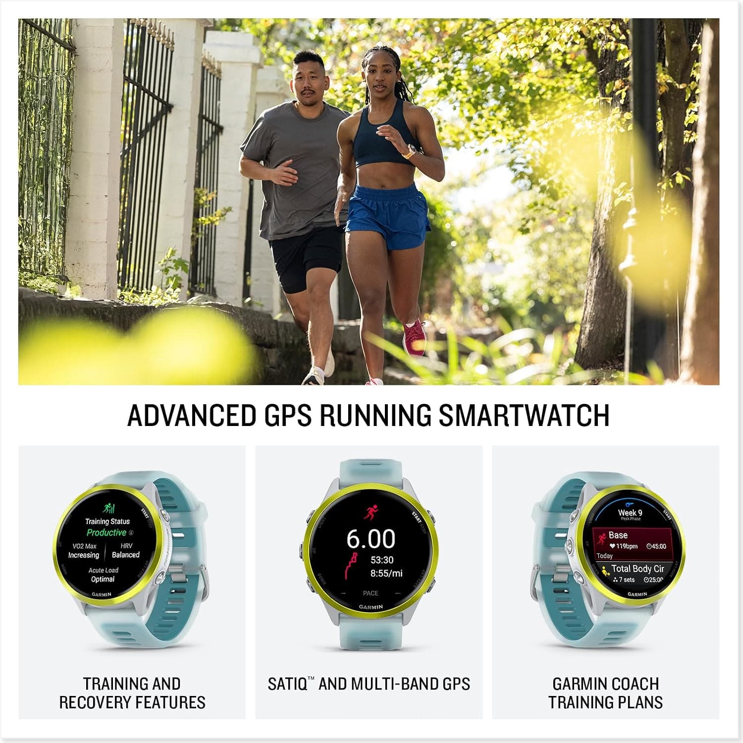 ساعت Garmin مدل Forerunner 570-47 mm زرد و فیروزهای ساعت Garmin مدل Forerunner 570-47 mm زرد و فیروزهای
