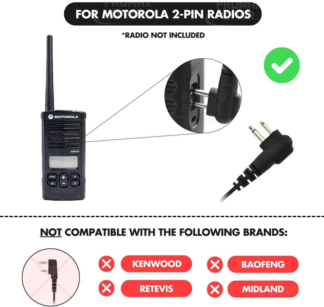 هندزفری مناسب بیسیمهای Motorola، PROMAXPOWER با میکروفون، دکمه PTT و سیم یکتکه C-Shape مدلهای CP110، CP185، CP200، CLS1110، CLS1410، EP450، RDM2070D هندزفری مناسب بیسیمهای Motorola، PROMAXPOWER با میکروفون، دکمه PTT و سیم یکتکه C-Shape مدلهای CP110، CP185، CP200، CLS1110، CLS1410، EP450، RDM2070D