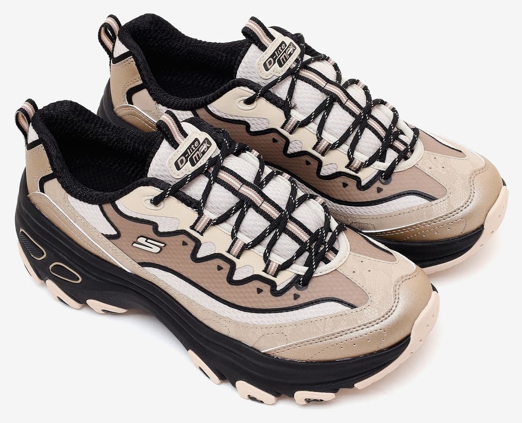 کفش زنانه Skechers اوتدور بژ مدل D'lite MAX 180399 TPBK کفش زنانه Skechers اوتدور بژ مدل D'lite MAX 180399 TPBK