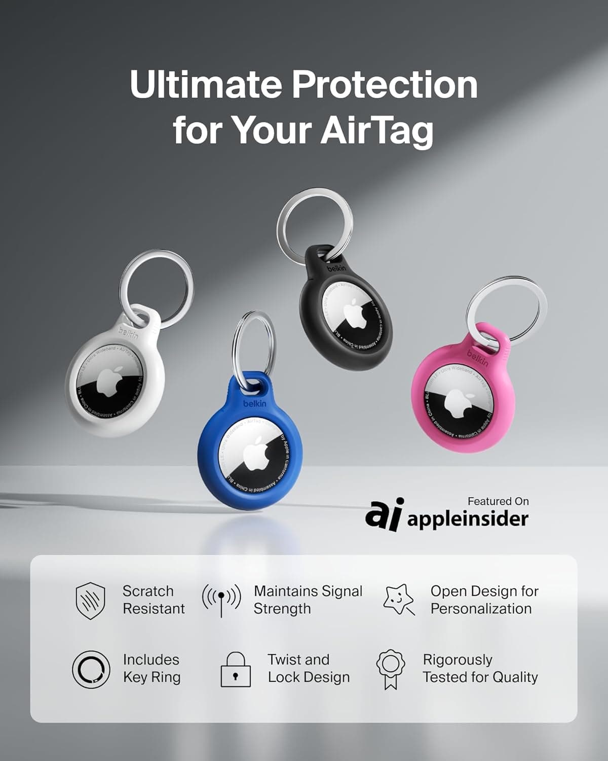 نگهدارنده 1x2 امن Belkin مشکی برای Apple AirTag مدل MSC002btBK نگهدارنده 1x2 امن Belkin مشکی برای Apple AirTag مدل MSC002btBK