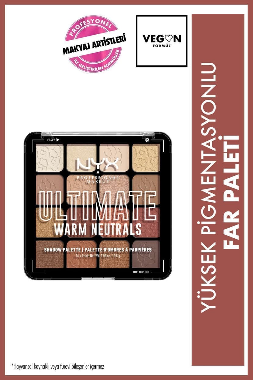 پالت سایه چشم NYX Professional Makeup رنگهای خنثی گرم Ultimate Shadow Pallette پالت سایه چشم NYX Professional Makeup رنگهای خنثی گرم Ultimate Shadow Pallette