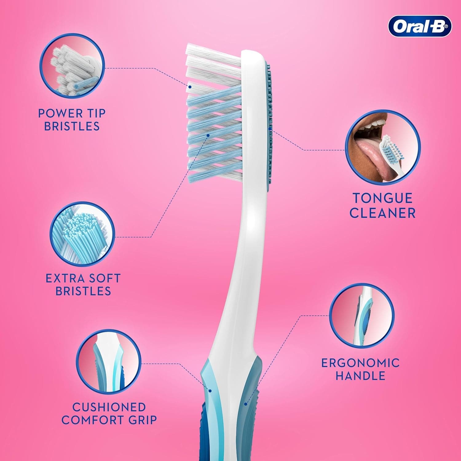 مسواک دستی Oral-B Criss Cross Gentle Care فوق نرم 2ct مسواک دستی Oral-B Criss Cross Gentle Care فوق نرم 2ct