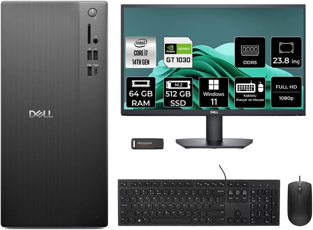 کامپیوتر رومیزی Dell Pro Tower مدل ECT1250 i7 14700 + مانیتور 23.8 اینچی کامپیوتر رومیزی Dell Pro Tower مدل ECT1250 i7 14700 + مانیتور 23.8 اینچی
