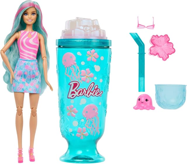 عروسک Barbie Pop Reveal تم نوشیدنی نسیم دریایی ۸ سورپرایز مدل JKF62 عروسک Barbie Pop Reveal تم نوشیدنی نسیم دریایی ۸ سورپرایز مدل JKF62