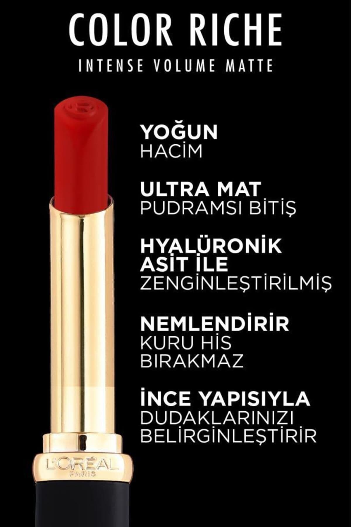 رژ لب L'Oreal Paris مات Color Riche Intense Volume مدل 346 Rouge Determination رژ لب L'Oreal Paris مات Color Riche Intense Volume مدل 346 Rouge Determination