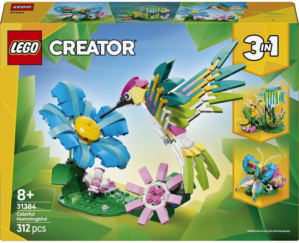 لگو Creator 3in1 Wild Animals مرغ مگسخوار رنگارنگ مدل 31384 لگو Creator 3in1 Wild Animals مرغ مگسخوار رنگارنگ مدل 31384