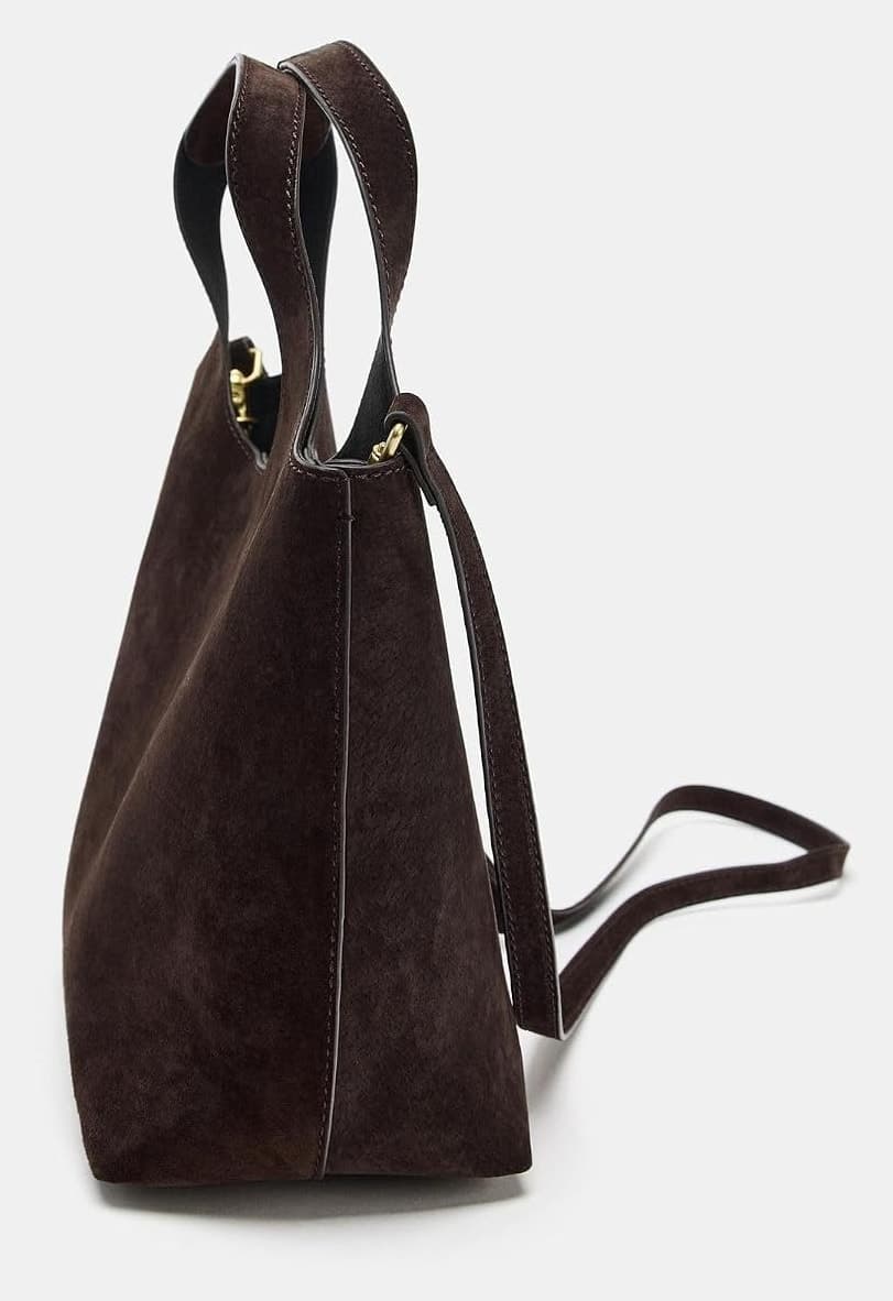 کیف زنانه Zara چرمی Mini Tote قهوهای تیره سایز استاندارد کیف زنانه Zara چرمی Mini Tote قهوهای تیره سایز استاندارد