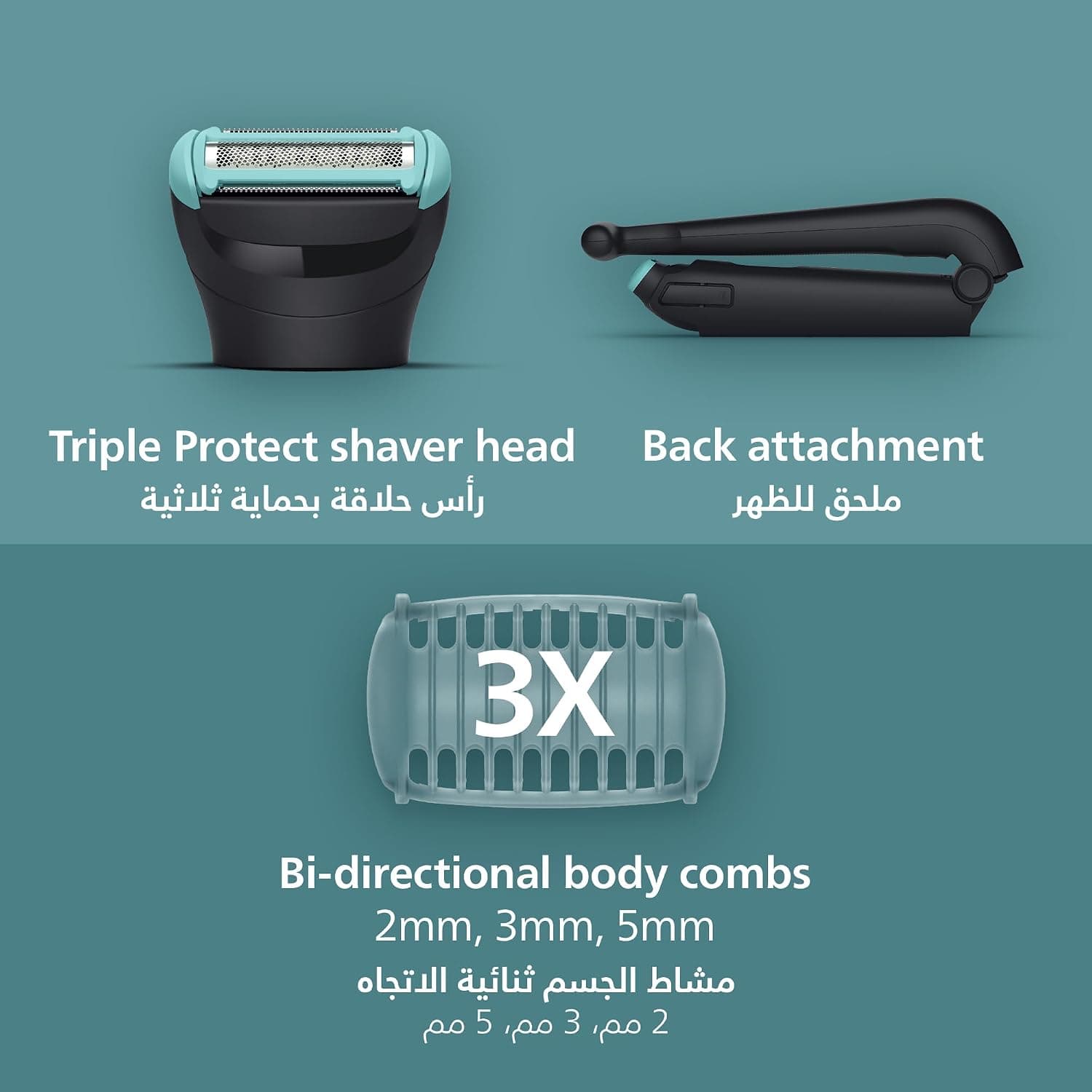 ماشین اصلاح بدن مردانه PHILIPS ضدآب با سری پشت و شانههای 2/3/5 mm مدل BG5480/15 ماشین اصلاح بدن مردانه PHILIPS ضدآب با سری پشت و شانههای 2/3/5 mm مدل BG5480/15