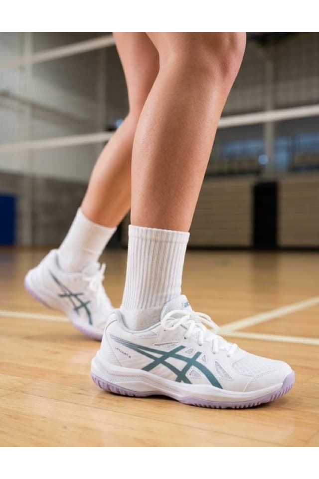 کفش زنانه Asics دویدن پیادهروی والیبال سفید مدل Upcort کفش زنانه Asics دویدن پیادهروی والیبال سفید مدل Upcort