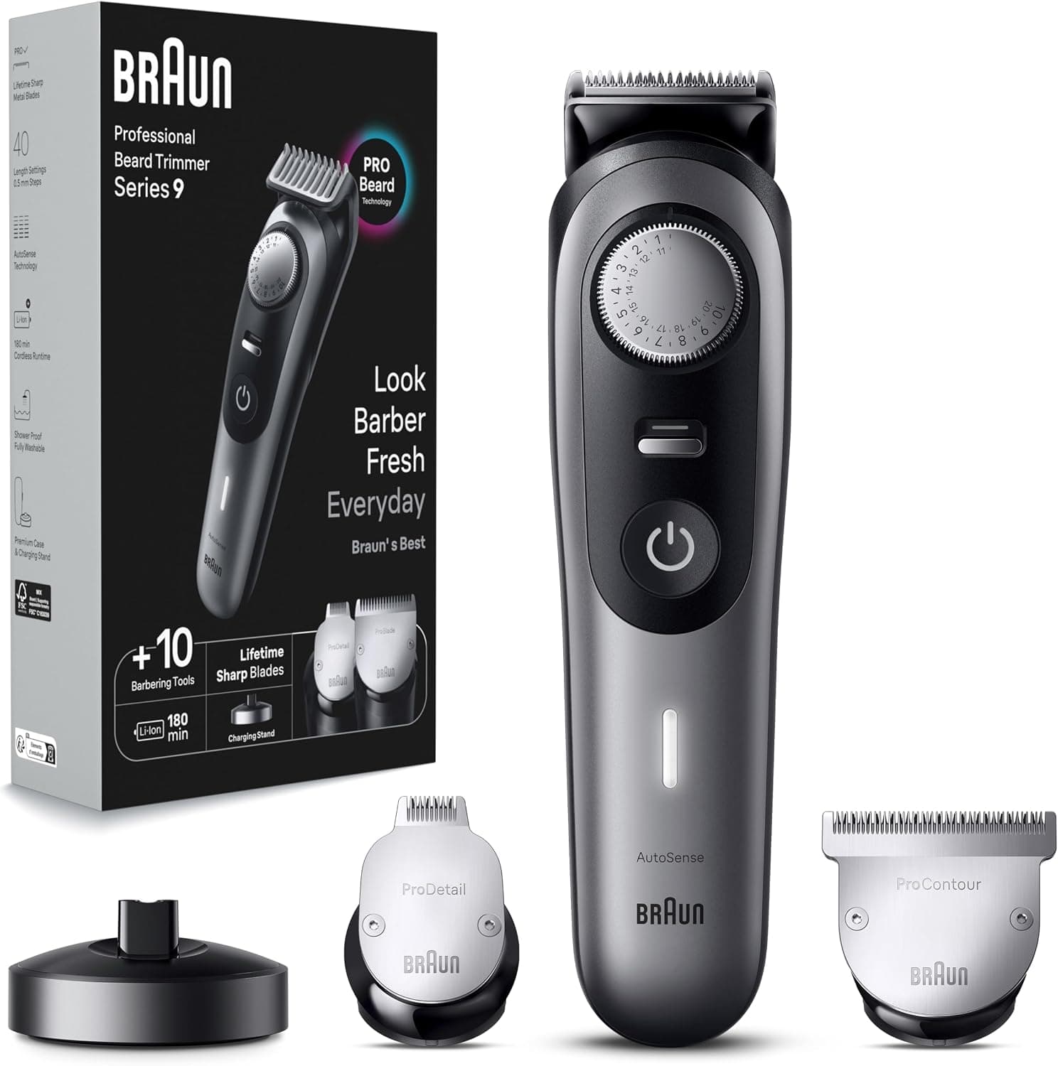 ماشین اصلاح ریش مردانه Braun Series 9 مدل 9420 با ابزار آرایشگری و مدت کارکرد 180-min ماشین اصلاح ریش مردانه Braun Series 9 مدل 9420 با ابزار آرایشگری و مدت کارکرد 180-min