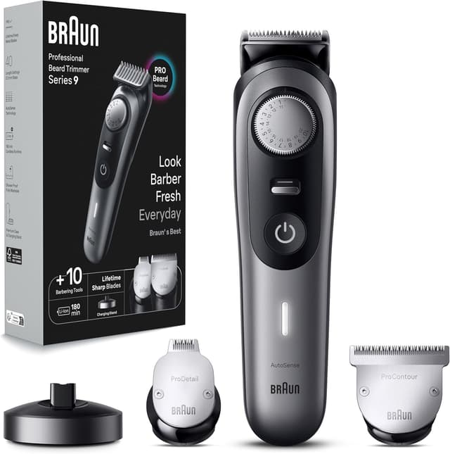 ماشین اصلاح ریش مردانه Braun Series 9 مدل 9420 با ابزار آرایشگری و مدت کارکرد 180-min ماشین اصلاح ریش مردانه Braun Series 9 مدل 9420 با ابزار آرایشگری و مدت کارکرد 180-min