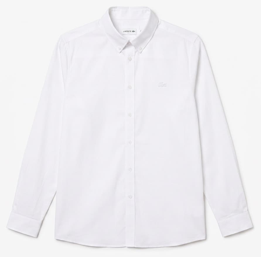 پیراهن مردانه Lacoste سفید یقه دکمهدار فیت اسلیم پیراهن مردانه Lacoste سفید یقه دکمهدار فیت اسلیم