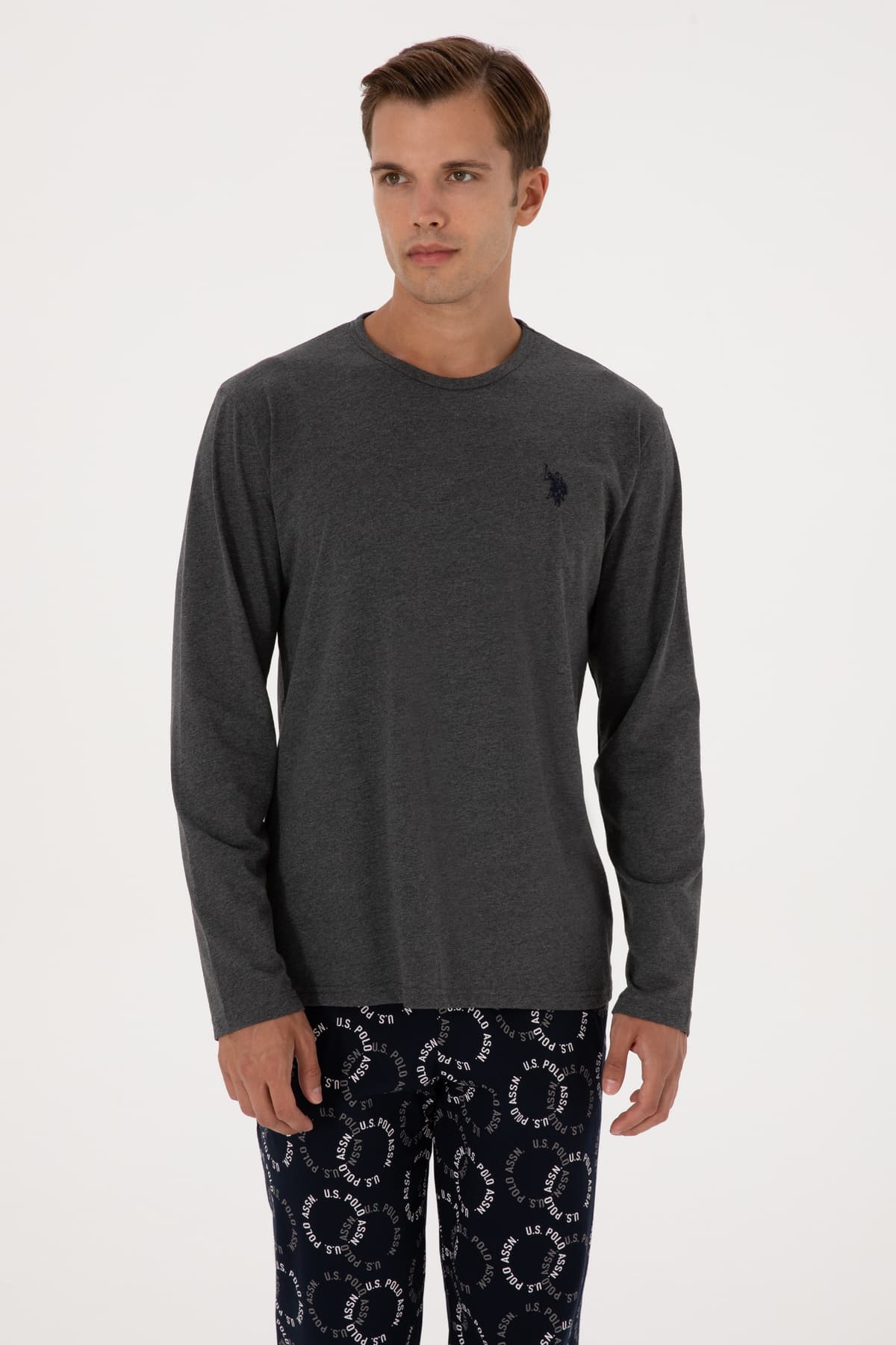 ست پیژامه مردانه U.S. Polo Assn. آنتراسیت ملانژ مدل 50318609-VR081 ست پیژامه مردانه U.S. Polo Assn. آنتراسیت ملانژ مدل 50318609-VR081