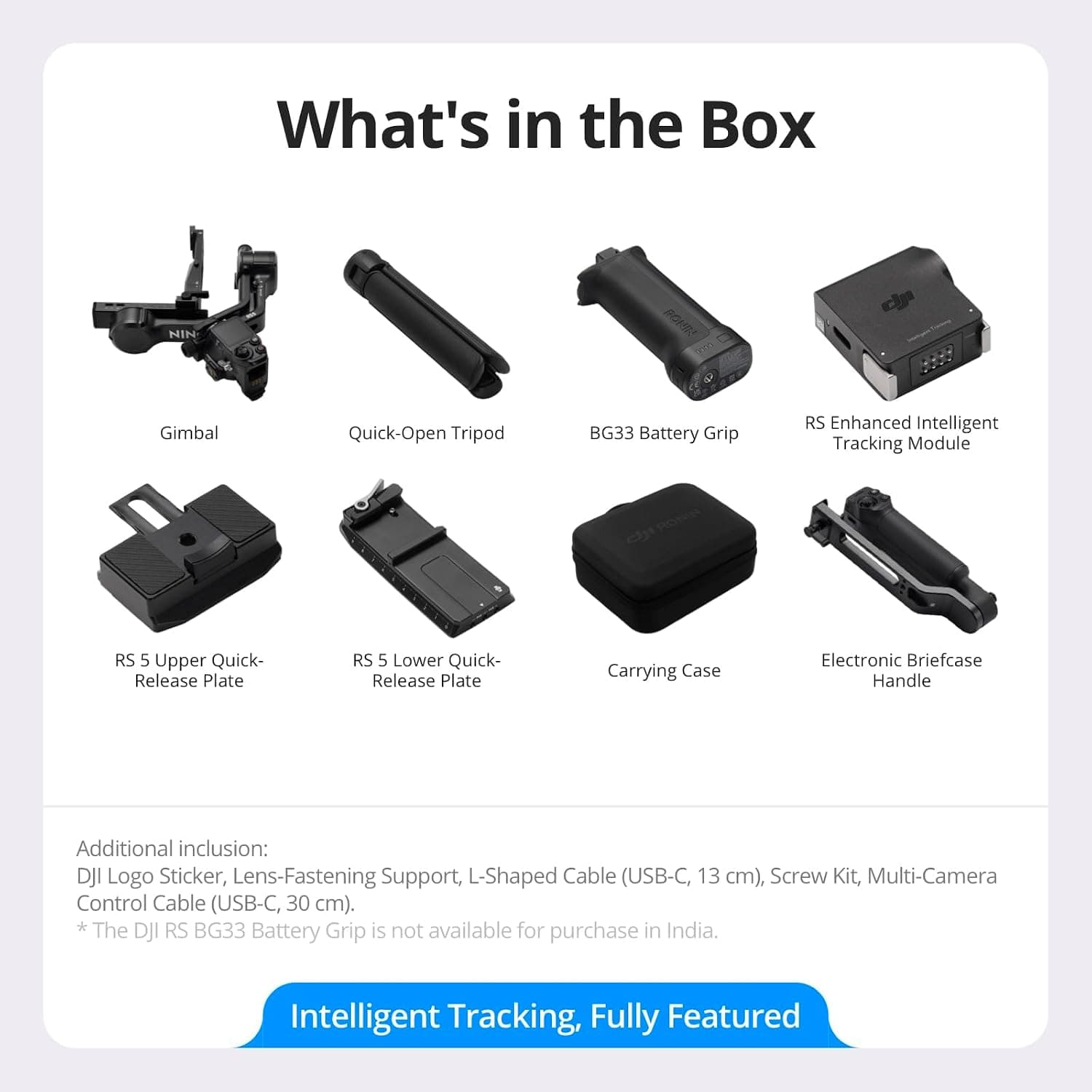 گیمبال لرزشگیر دوربین DJI مدل RS 5 Combo، سازگار با Canon/Sony/Panasonic/Nikon/Fujifilm، ردیابی هوشمند، نسخه امارات با گارانتی رسمی گیمبال لرزشگیر دوربین DJI مدل RS 5 Combo، سازگار با Canon/Sony/Panasonic/Nikon/Fujifilm، ردیابی هوشمند، نسخه امارات با گارانتی رسمی