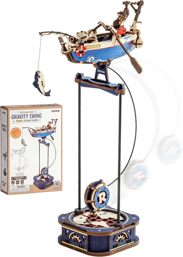 کیت پازل سه بعدی چوبی بزرگسالان ROKR مدل Gravity Swing Ocean Fisher، 161Piece کیت پازل سه بعدی چوبی بزرگسالان ROKR مدل Gravity Swing Ocean Fisher، 161Piece
