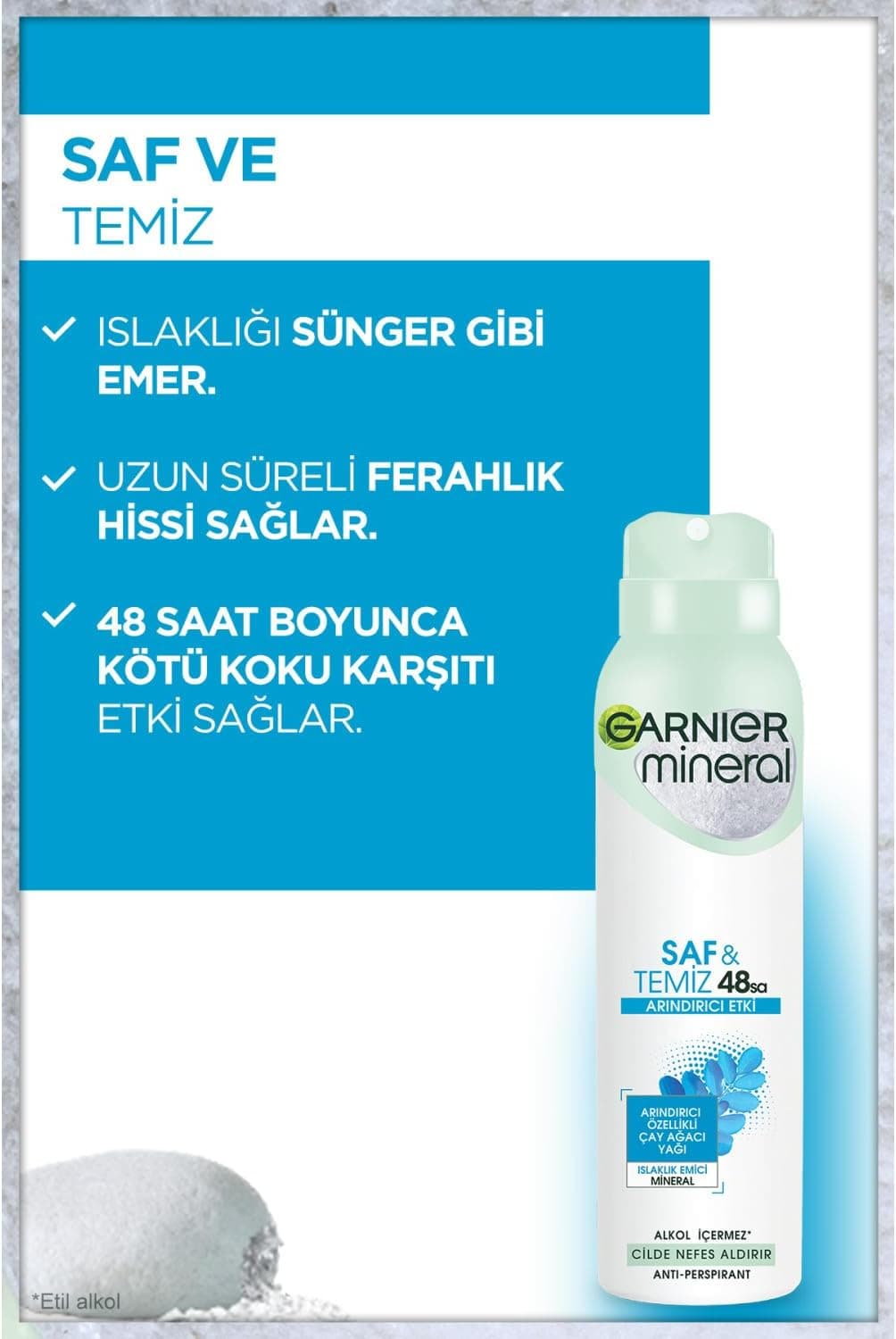 دئودورانت Garnier Mineral خالص و تمیز 150 ml دئودورانت Garnier Mineral خالص و تمیز 150 ml