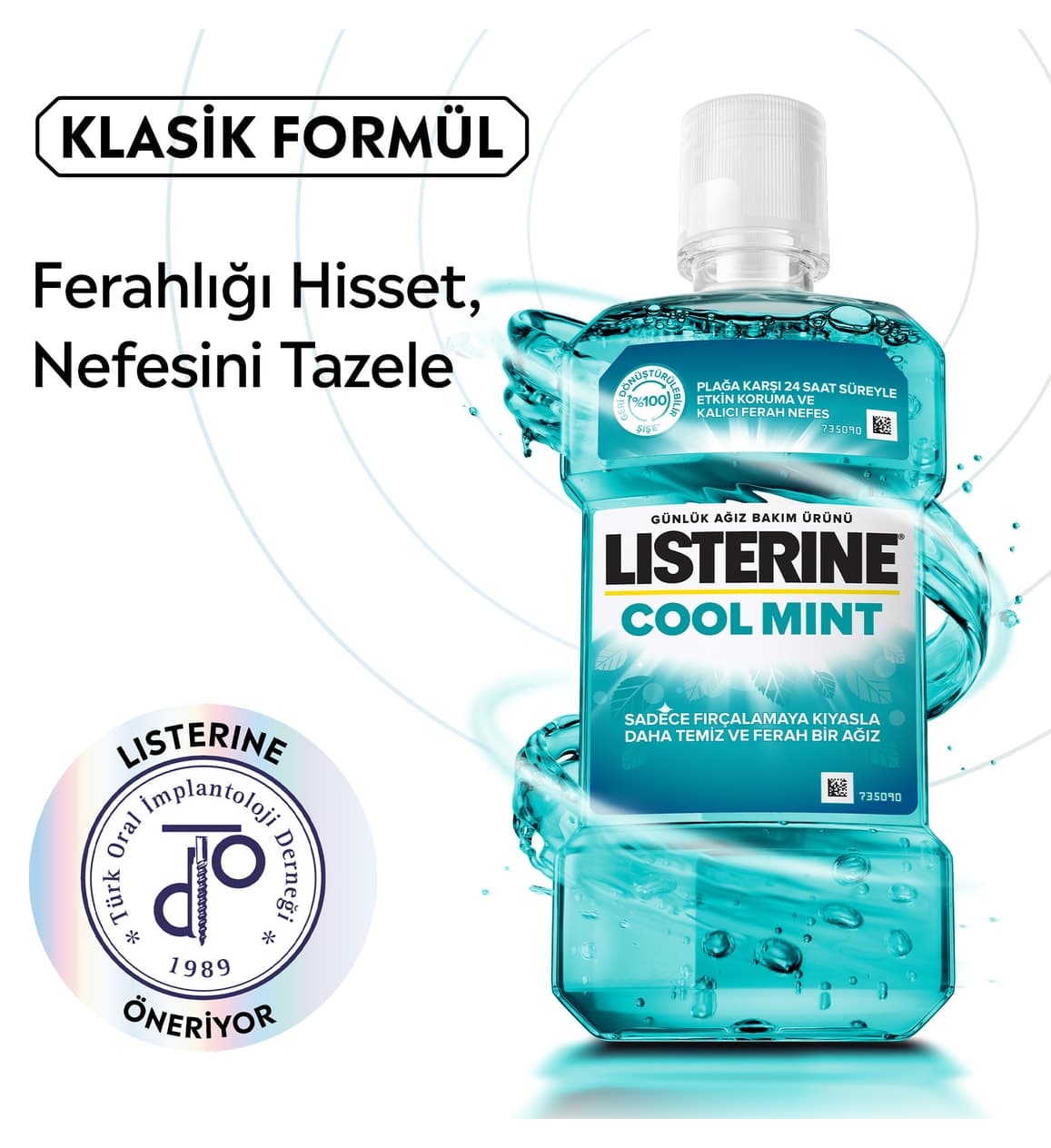 دهانشویه Listerine نعنای خنک طعم قوی حاوی الکل 500ml×2 دهانشویه Listerine نعنای خنک طعم قوی حاوی الکل 500ml×2