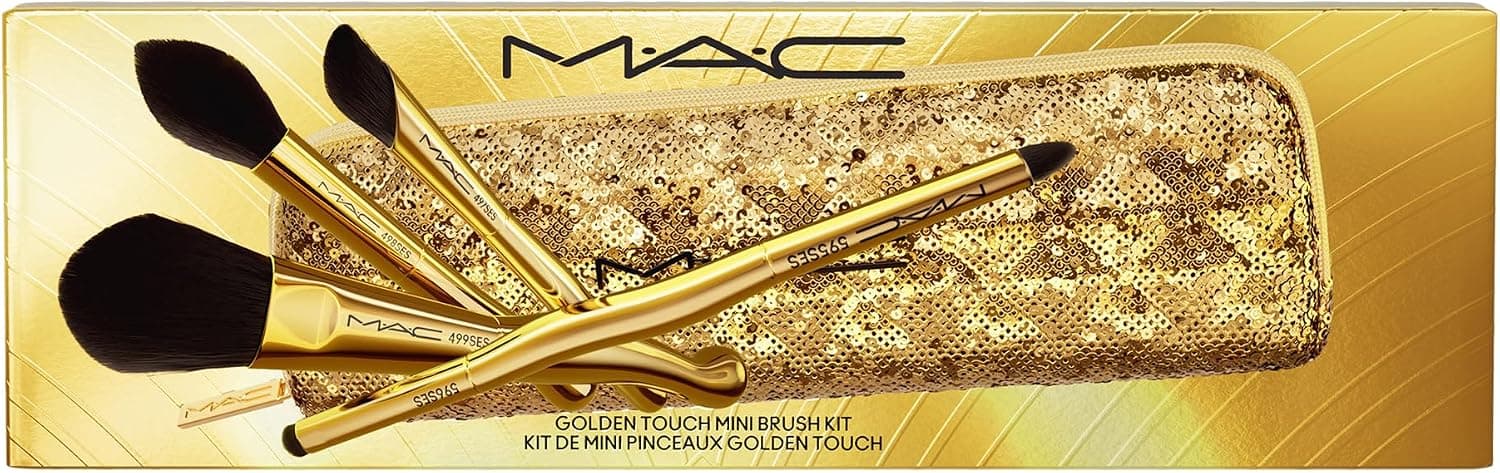 ست براش آرایشی مینی MAC مدل Golden Touch 5 Piece Set ست براش آرایشی مینی MAC مدل Golden Touch 5 Piece Set