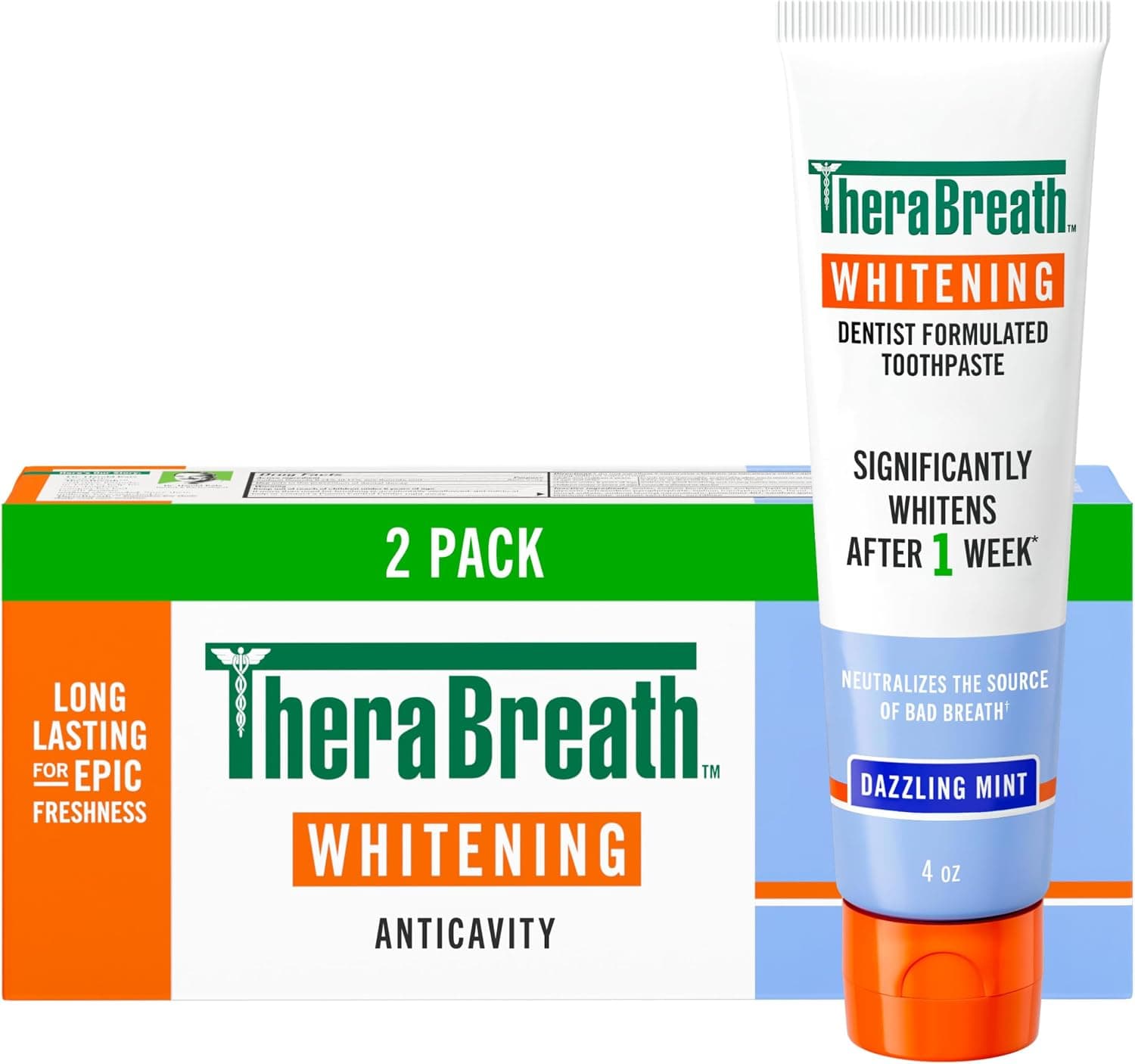 دهانشویه سفیدکننده و خوشبوکننده نفس TheraBreath با طعم نعناع درخشان، 16 Ounce (Pack of 2) دهانشویه سفیدکننده و خوشبوکننده نفس TheraBreath با طعم نعناع درخشان، 16 Ounce (Pack of 2)