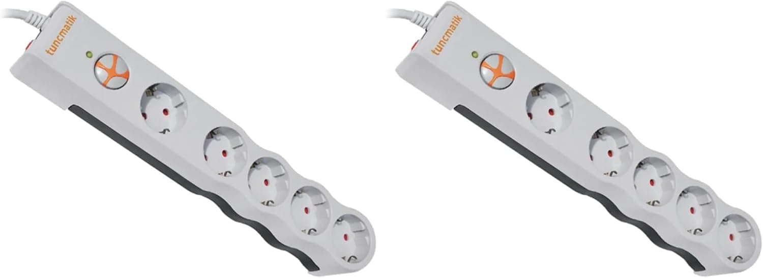 محافظ ولتاژ Tuncmatik پریز پنج تایی سفید 1050 ژول محافظ ولتاژ Tuncmatik پریز پنج تایی سفید 1050 ژول