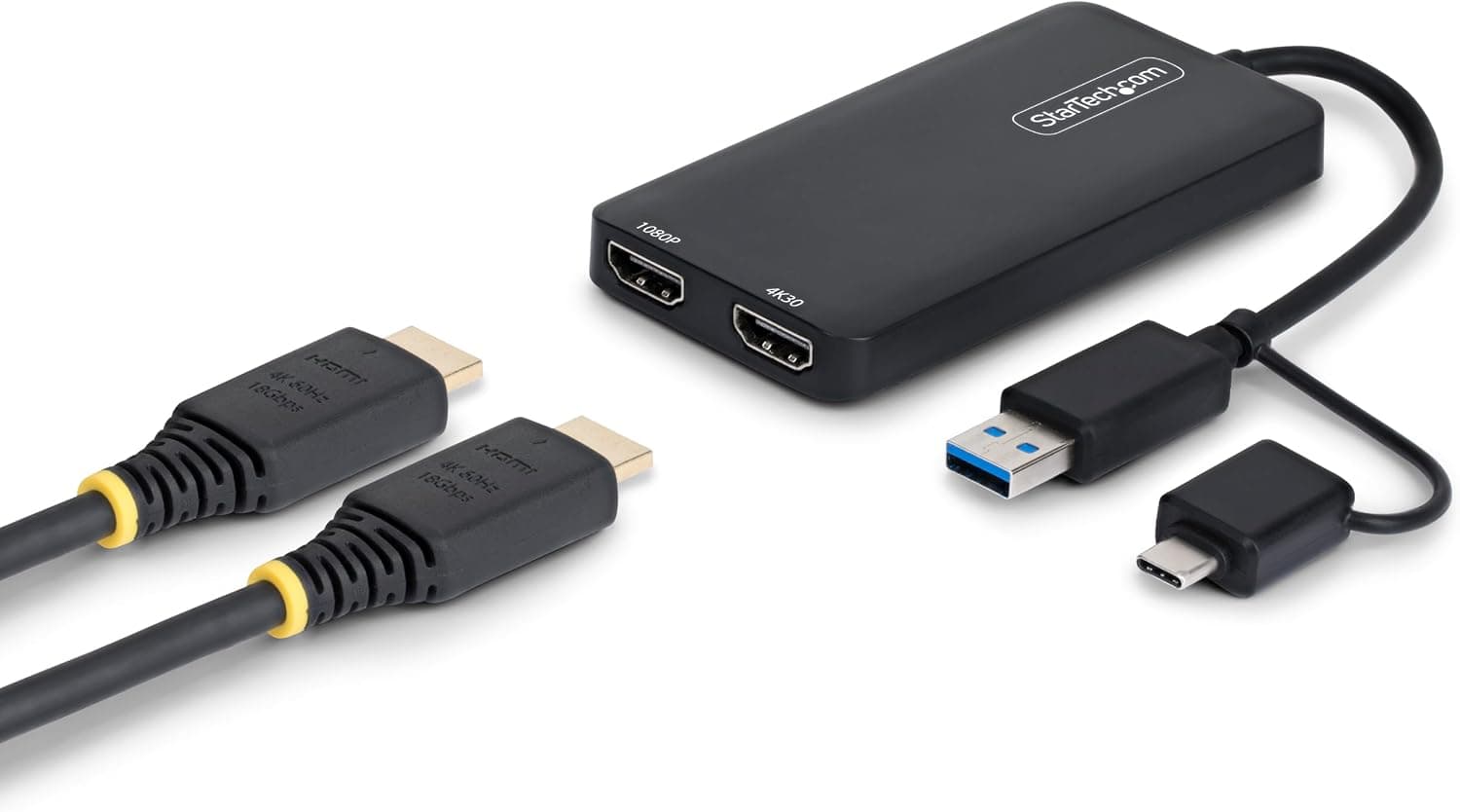 آداپتور دو مانیتوره StarTech مدل 107B-USB-HDMI-2 با خروجی 4K30 و 1080p آداپتور دو مانیتوره StarTech مدل 107B-USB-HDMI-2 با خروجی 4K30 و 1080p