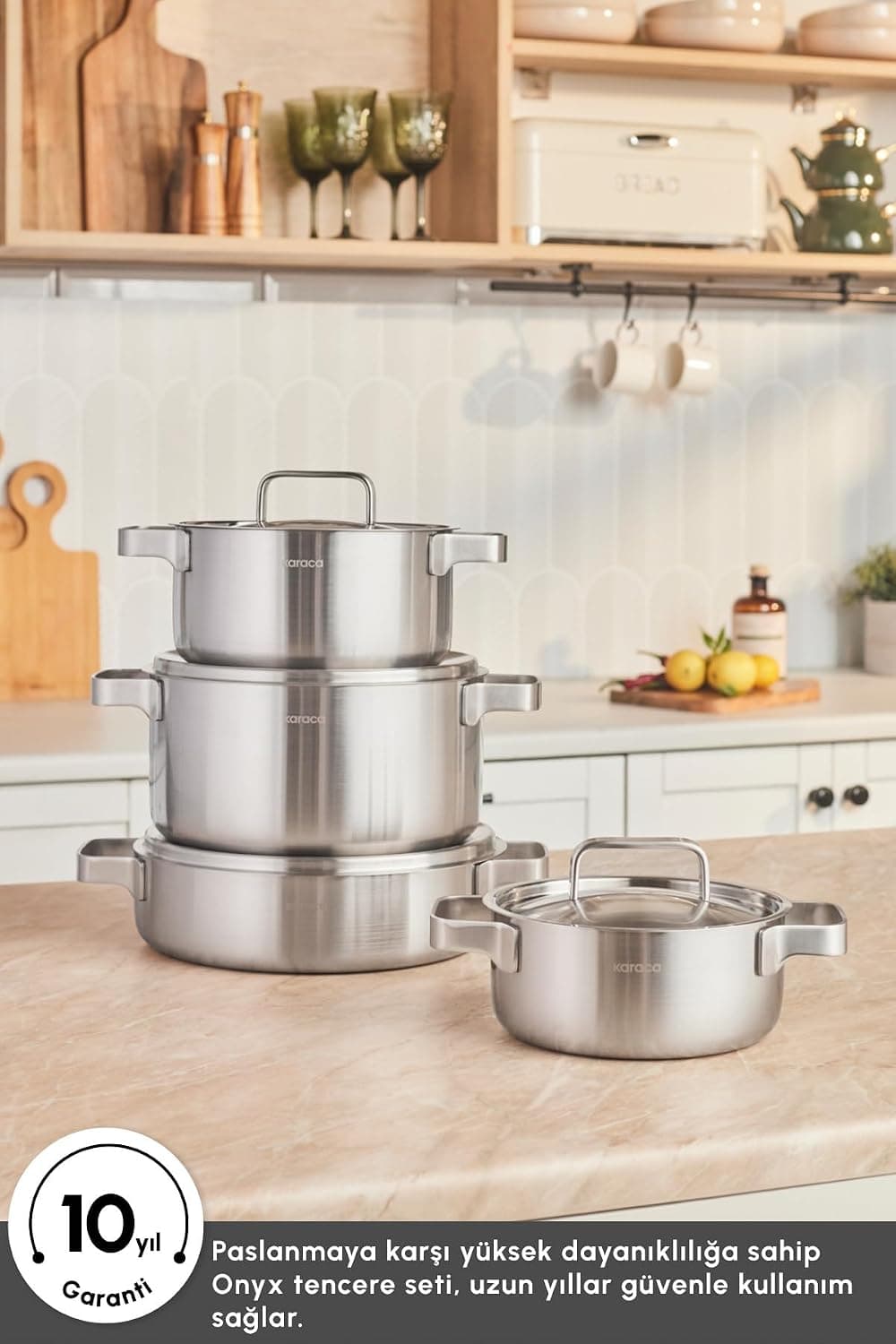 ست قابلمه 8 پارچه KARACA اونیکس ایندوکشن مدل Powersteel 316+ 3Ply ست قابلمه 8 پارچه KARACA اونیکس ایندوکشن مدل Powersteel 316+ 3Ply