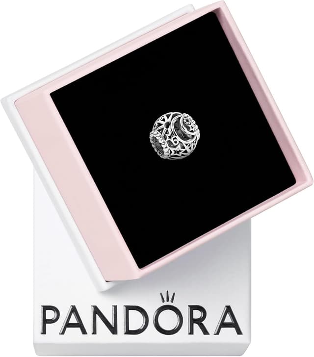 آویز زنانه Pandora طرح مشبک خورشید، ستاره و ماه آویز زنانه Pandora طرح مشبک خورشید، ستاره و ماه