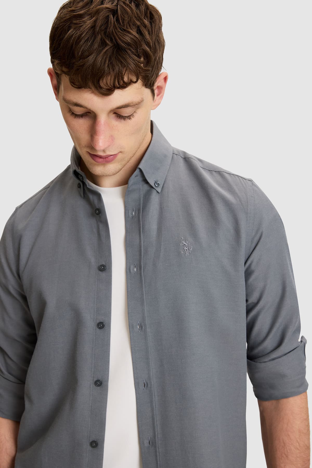 پیراهن مردانه U.S. Polo Assn. زغالی اسلیم فیت آستین بلند بیسیک مدل 50324708-VR006 پیراهن مردانه U.S. Polo Assn. زغالی اسلیم فیت آستین بلند بیسیک مدل 50324708-VR006