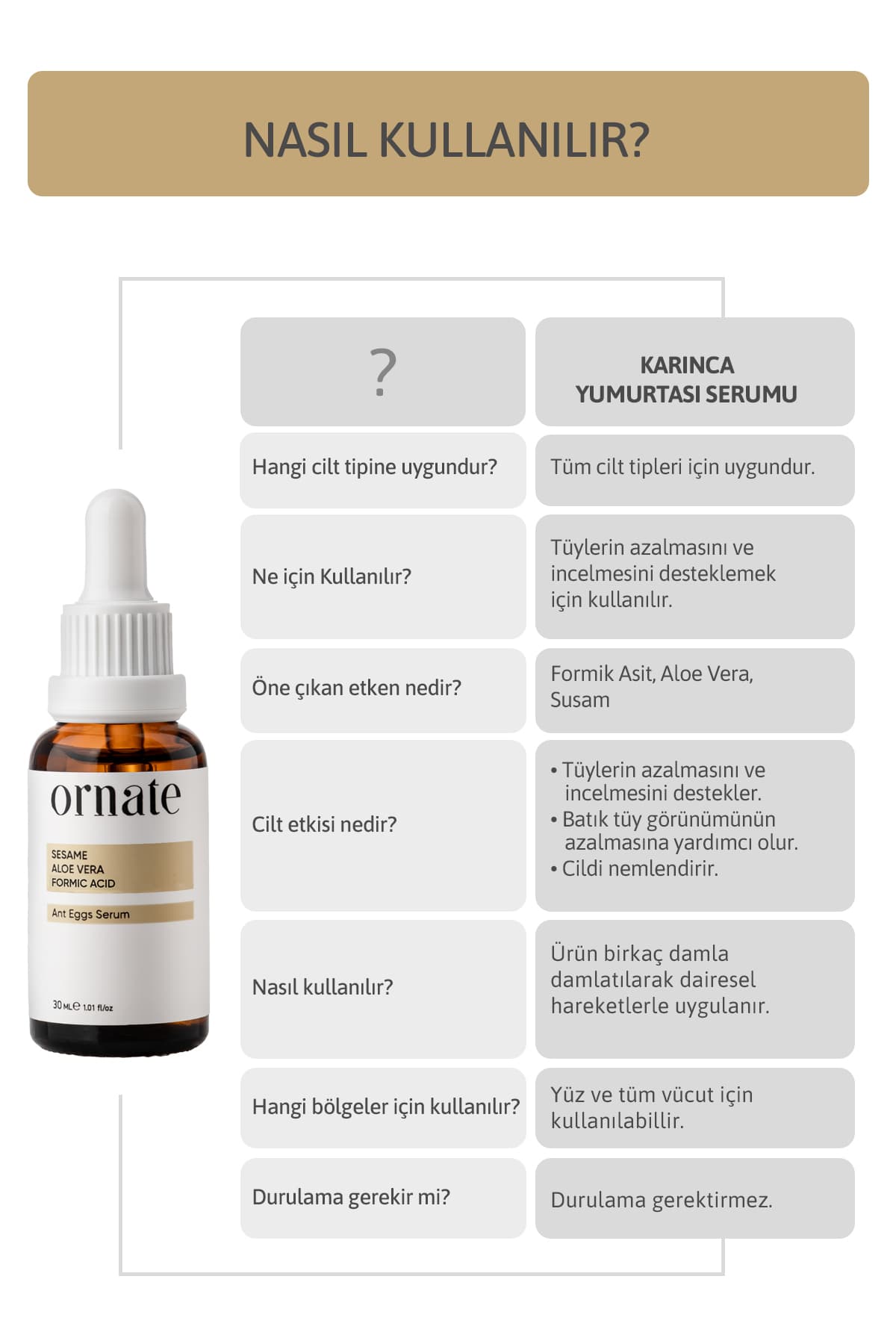 سرم کاهش رشد مو ORNATE حاوی روغن تخم مورچه 30ml با %0.5 اسید فرمیک و %10 آلوئهورا سرم کاهش رشد مو ORNATE حاوی روغن تخم مورچه 30ml با %0.5 اسید فرمیک و %10 آلوئهورا