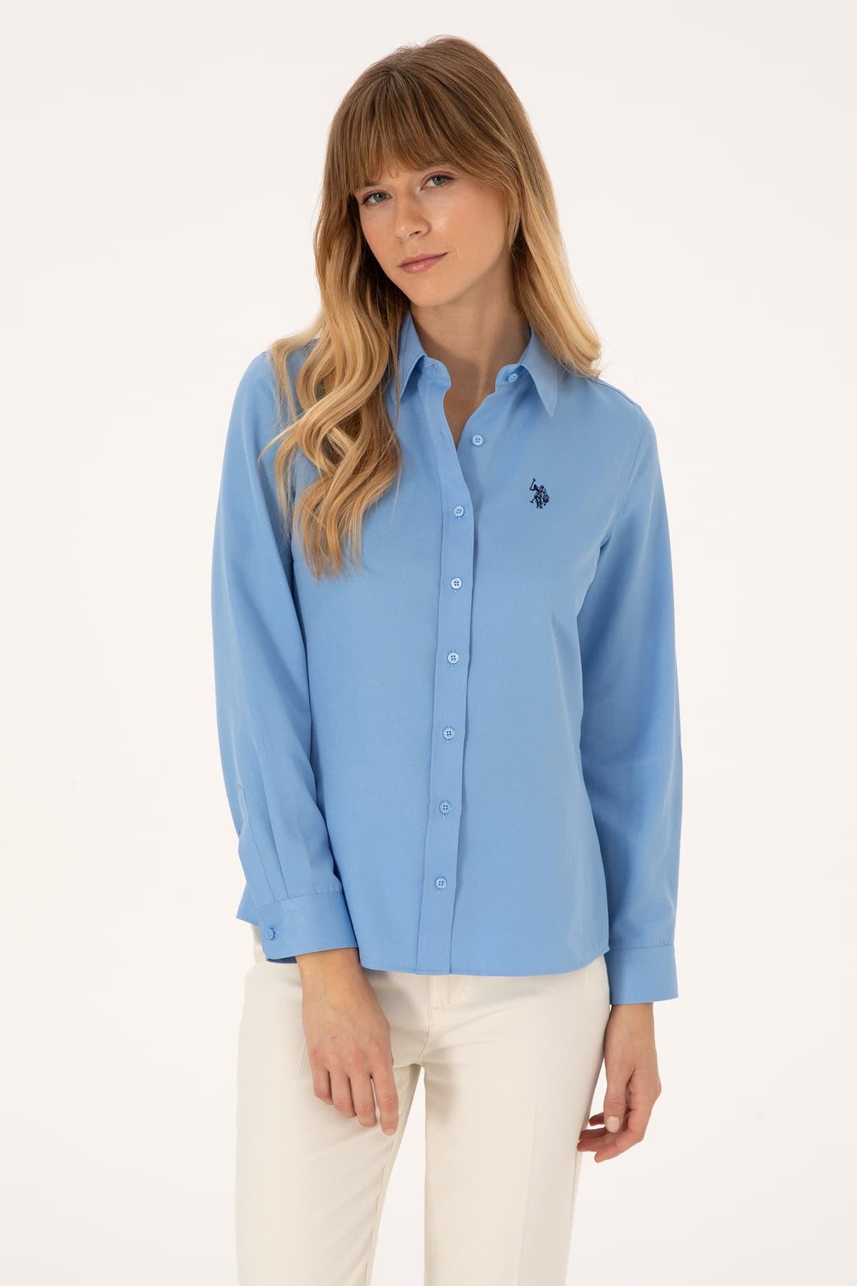 پیراهن زنانه U.S. Polo Assn. آبی روشن آستینبلند ساده مدل 50316711-VR003 پیراهن زنانه U.S. Polo Assn. آبی روشن آستینبلند ساده مدل 50316711-VR003