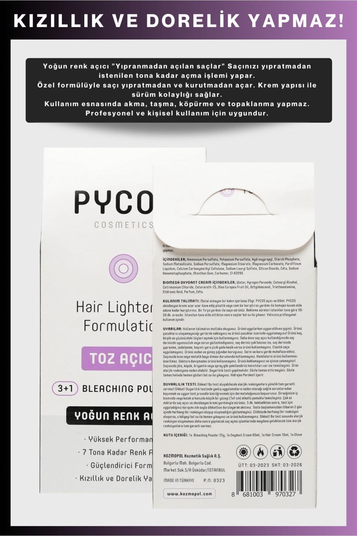 ست دکلره مو PYCOS COSMETICS پودر و اکسیدان 1 عدد ست دکلره مو PYCOS COSMETICS پودر و اکسیدان 1 عدد