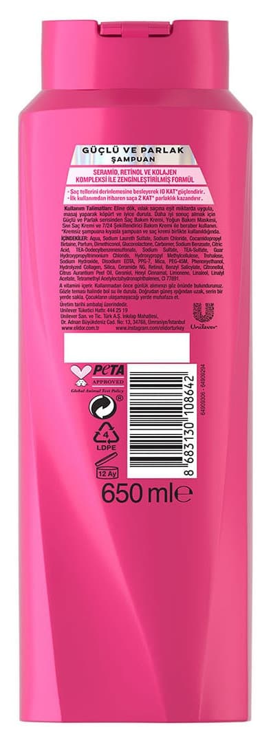 شامپو مراقبت از مو Elidor مدل Güçlü ve Parlak 650 ml x4 شامپو مراقبت از مو Elidor مدل Güçlü ve Parlak 650 ml x4